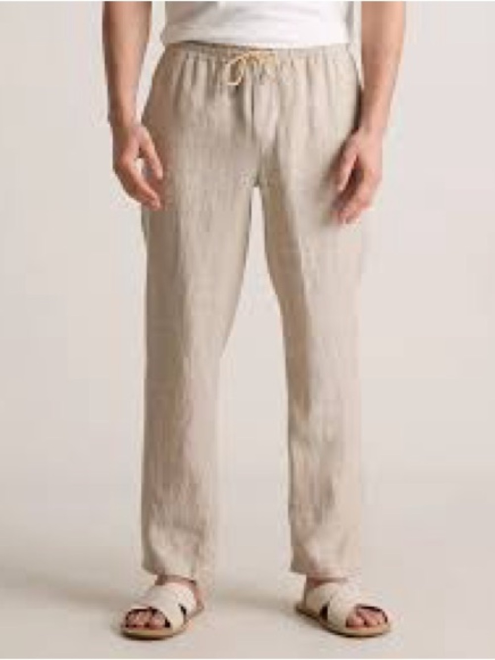 Quince 100% European Linen Drawstring Beach Pants Flax Natural Size Large NWOT